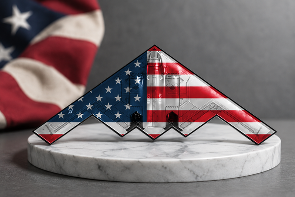 Spirit of ’76 B-2 Stealth Bomber Challenge Coin – 250th Anniversary Patriotic Collectible
