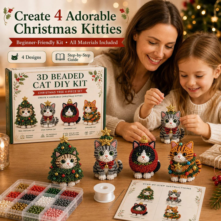 π±β¨ Create Your Own 3D Beaded Christmas Cats | Beginner-Friendly DIY KitπBuy 2 | FREE Shipping