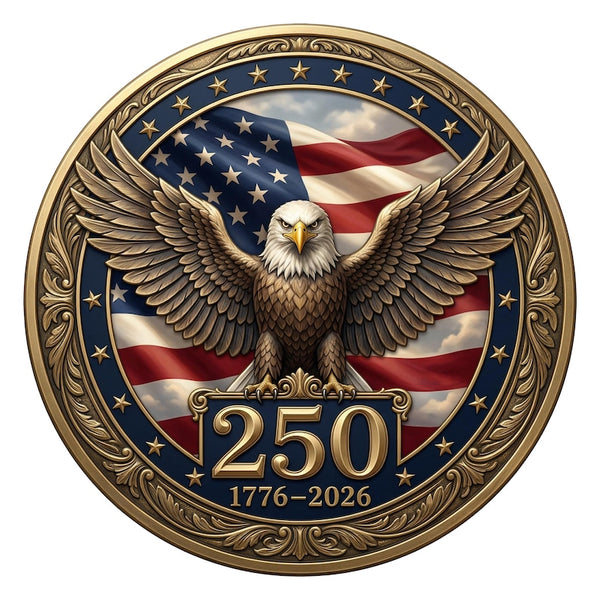 USA 250 Metal Sign – Patriotic Eagle, American Flag Wall Art (1776-2026)