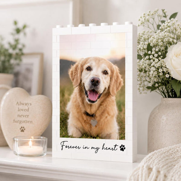 Pet Memorial Gift, Custom Dog Photo Building Block Frame, Personalized Pet Loss Keepsake