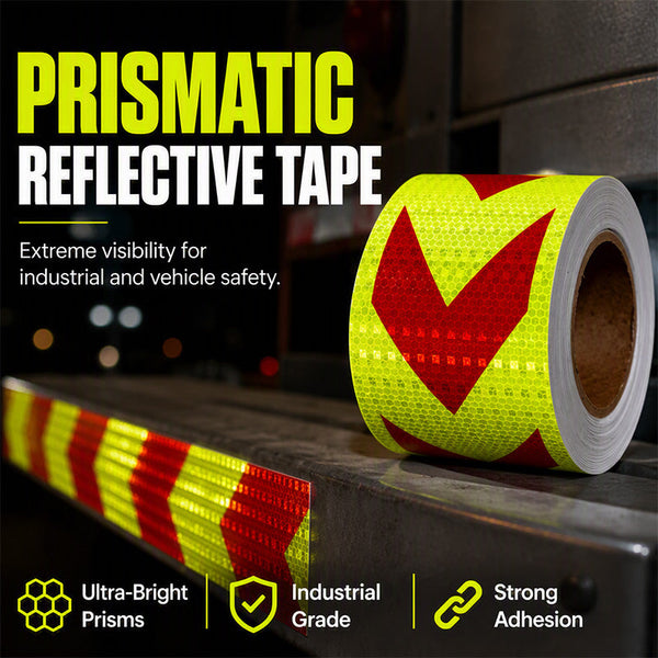 ๐ฆ High-Visibility Arrow Reflective Tape โ 5m Waterproof Self-Adhesive Safety Strip with Prismatic Reflectivity