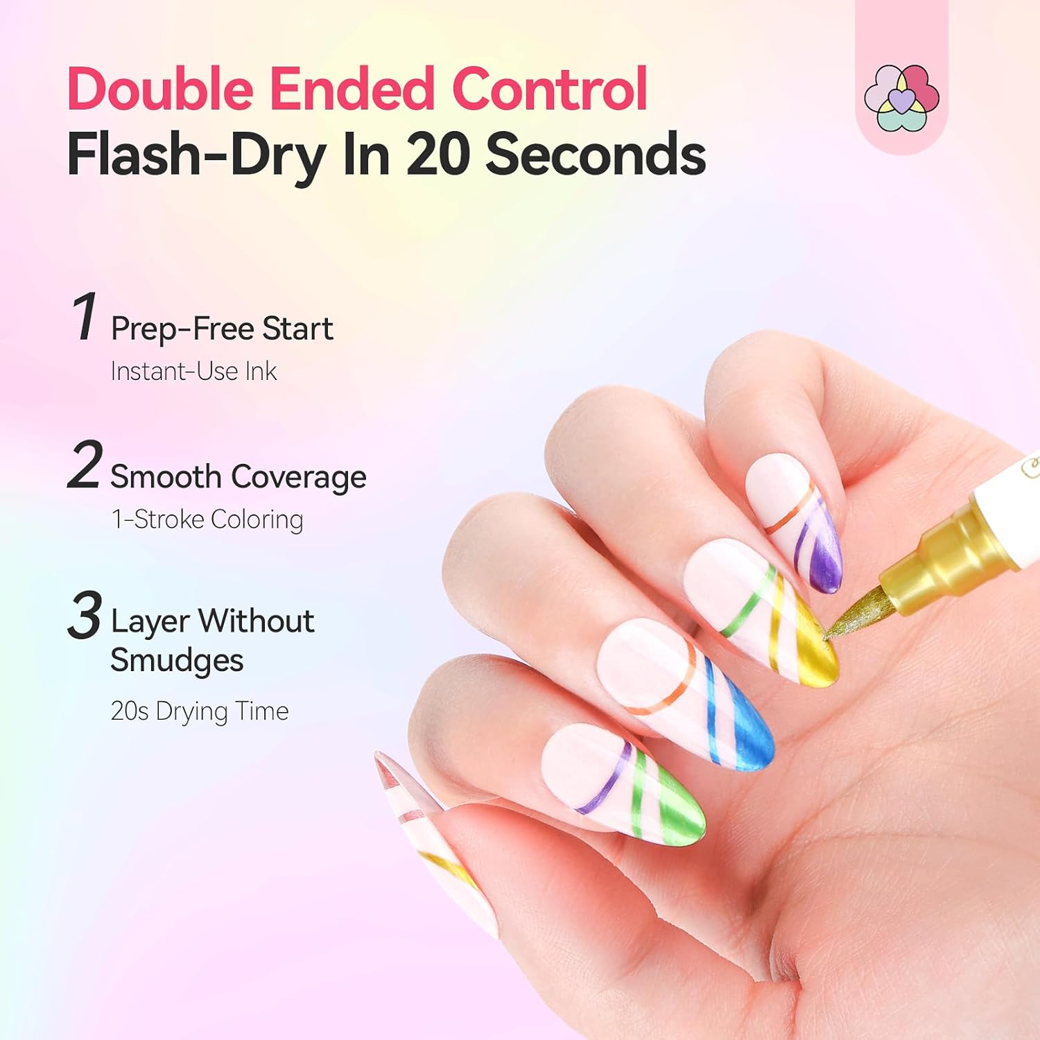 Dual-Tip Nail Art Pens Set