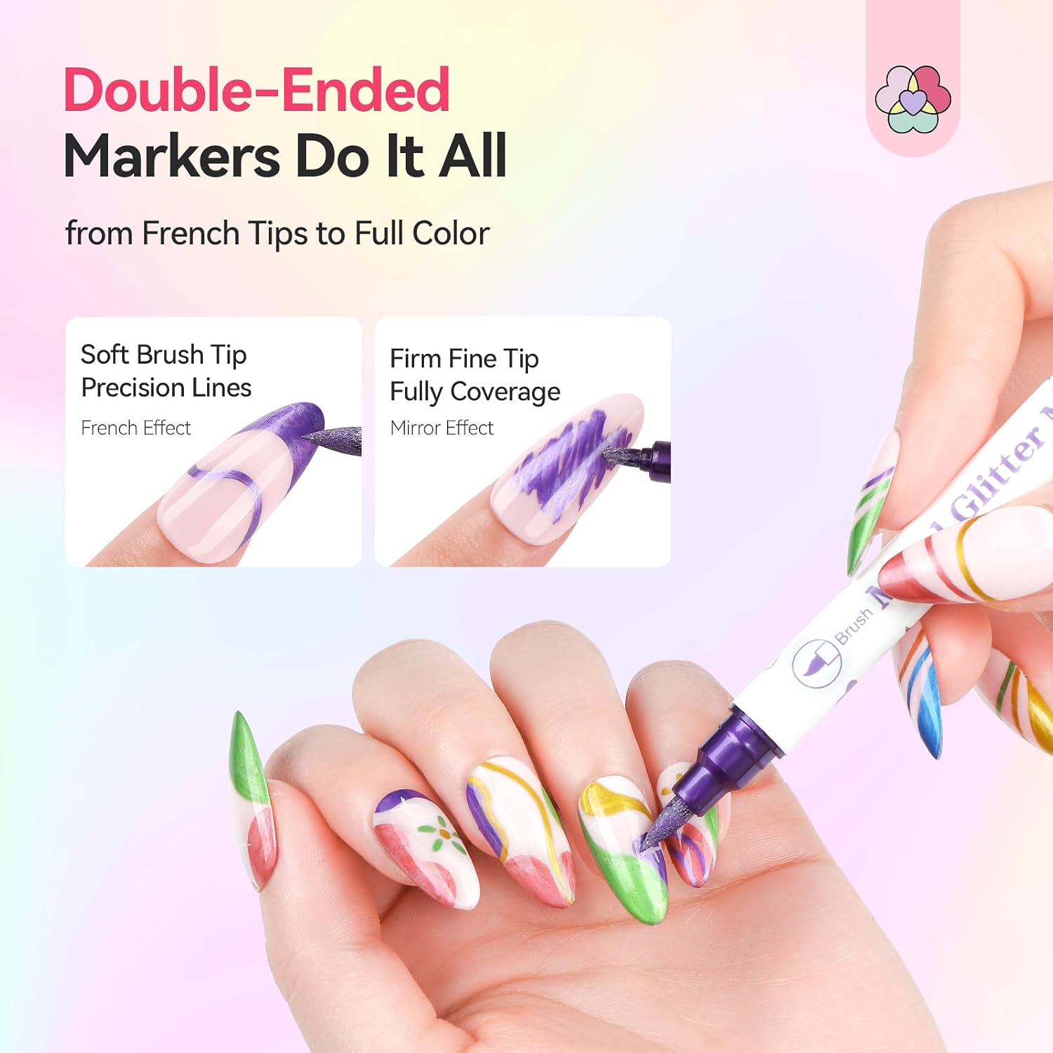 Dual-Tip Nail Art Pens Set