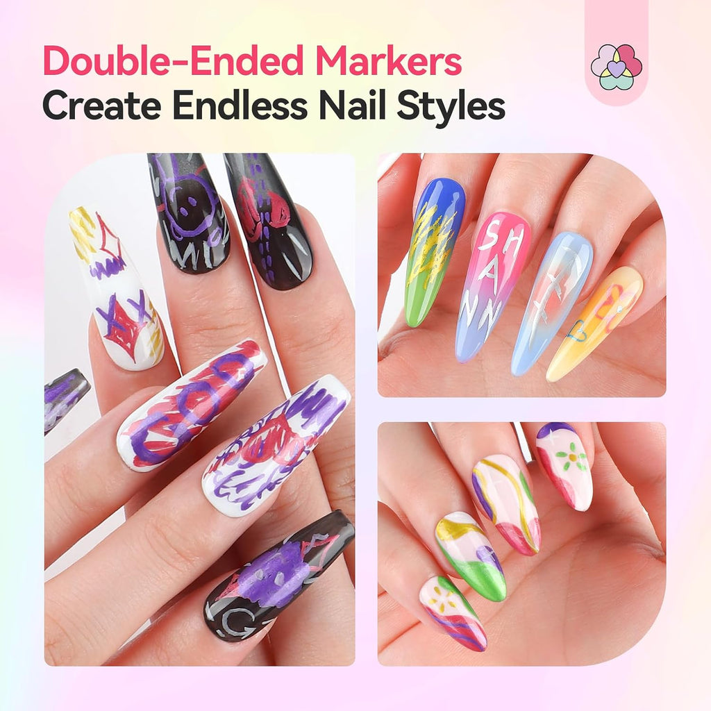 Dual-Tip Nail Art Pens Set