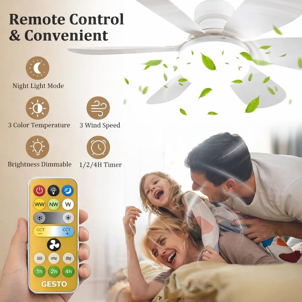 LED Ceiling Fan & Light with Remote