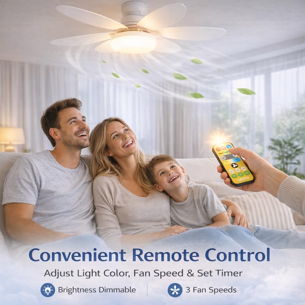 LED Ceiling Fan & Light with Remote