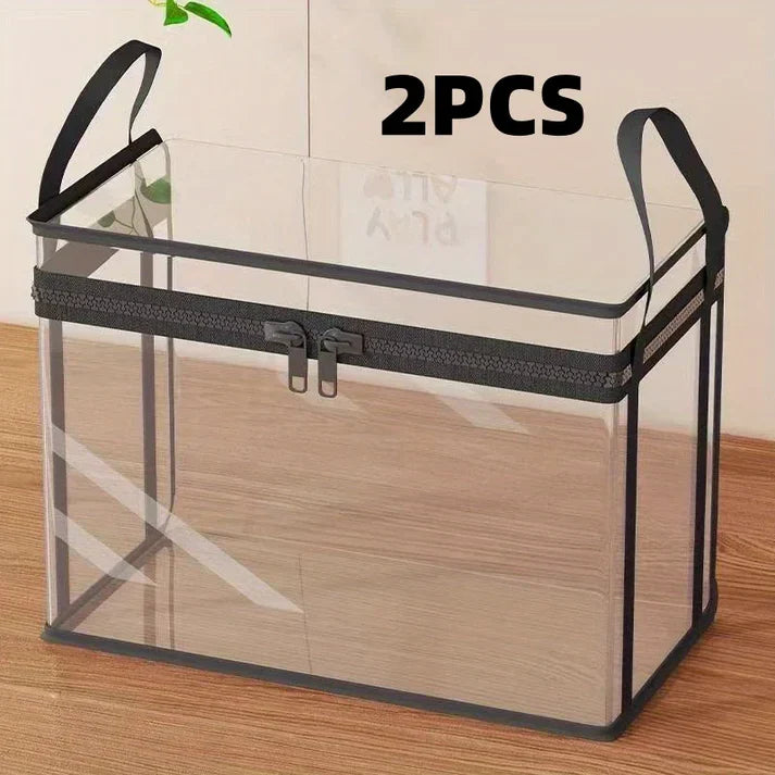 2-Pack Foldable Transparent Storage Boxes