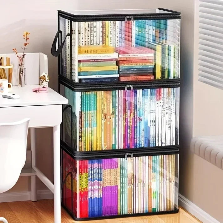 2-Pack Foldable Transparent Storage Boxes