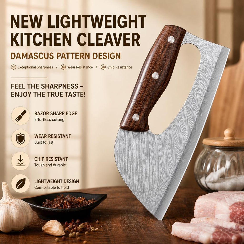 Stainless Steel Kitchen Cleaver Knife with Ergonomic Handle