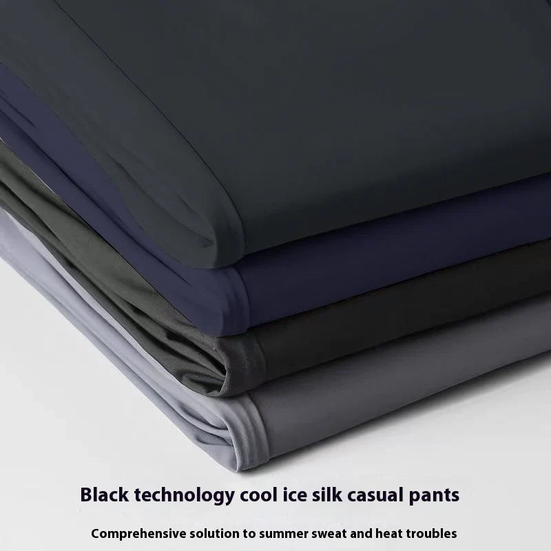 Ice Silk Leisure Straight Loose Trousers Men