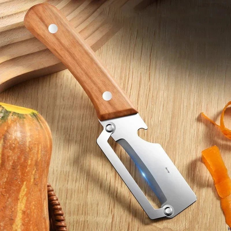 2-in-1 Stainless Steel Blade Kitchen Peeler with Bottle Opener Handle