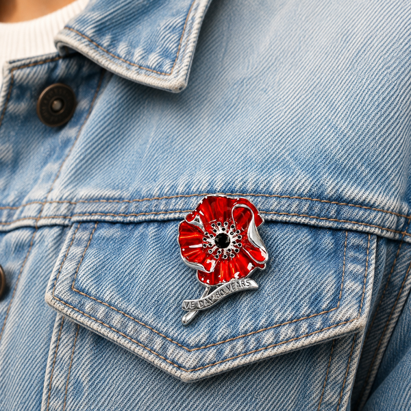 🌺 VE Day 80 Poppy Brooch | 🎖️ Limited Edition Anniversary Keepsake