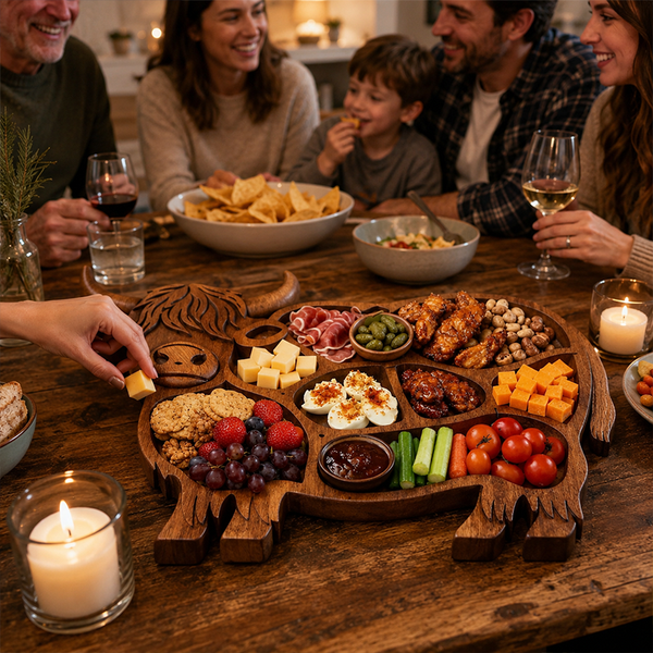 🔥🔥Rustic Cow-Shaped Charcuterie Board