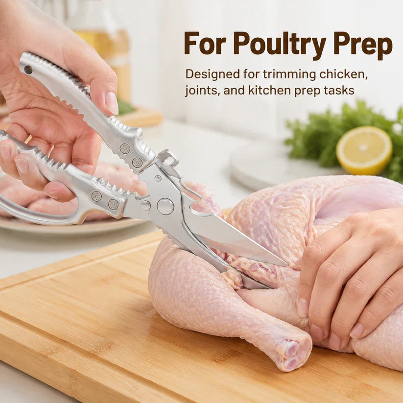 Heavy-Duty Multi-Purpose Kitchen Shears – Stainless Steel Poultry & Herb Scissors for Effortless Food Prep