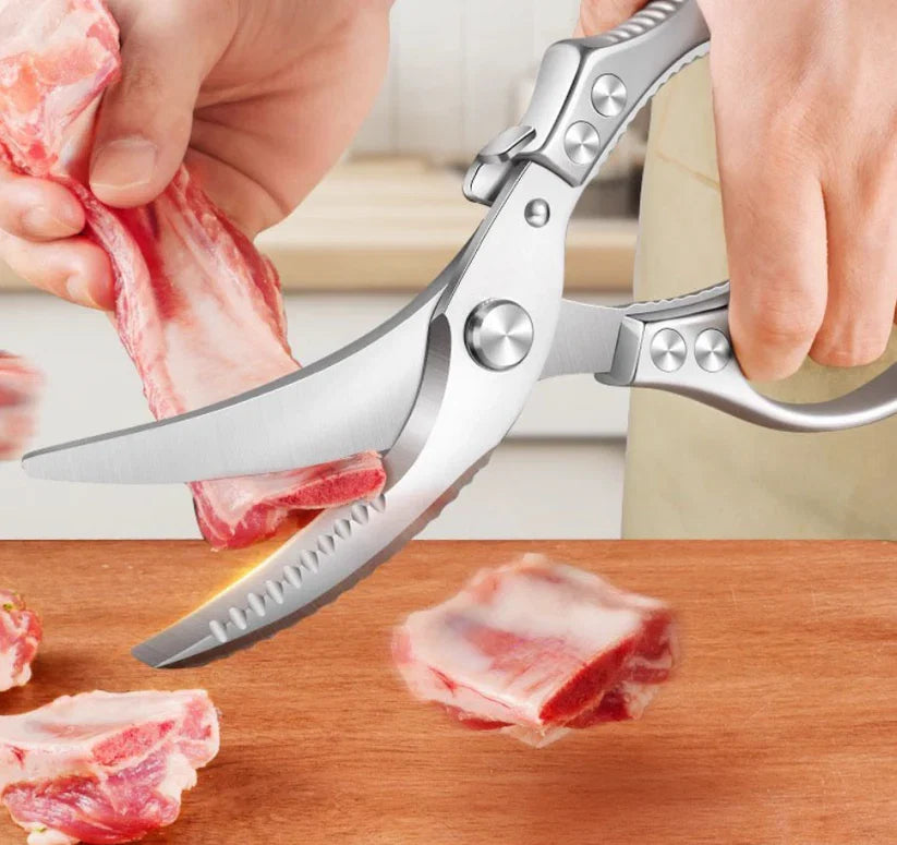 Heavy-Duty Multi-Purpose Kitchen Shears – Stainless Steel Poultry & Herb Scissors for Effortless Food Prep