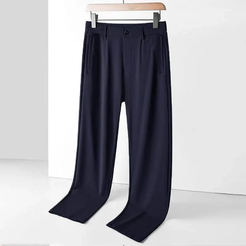 Ice Silk Leisure Straight Loose Trousers Men