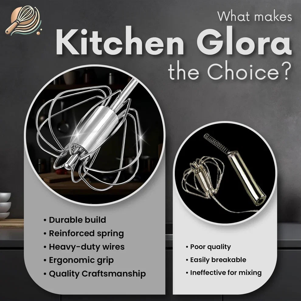 Premium Push Action Stainless Steel Whisk