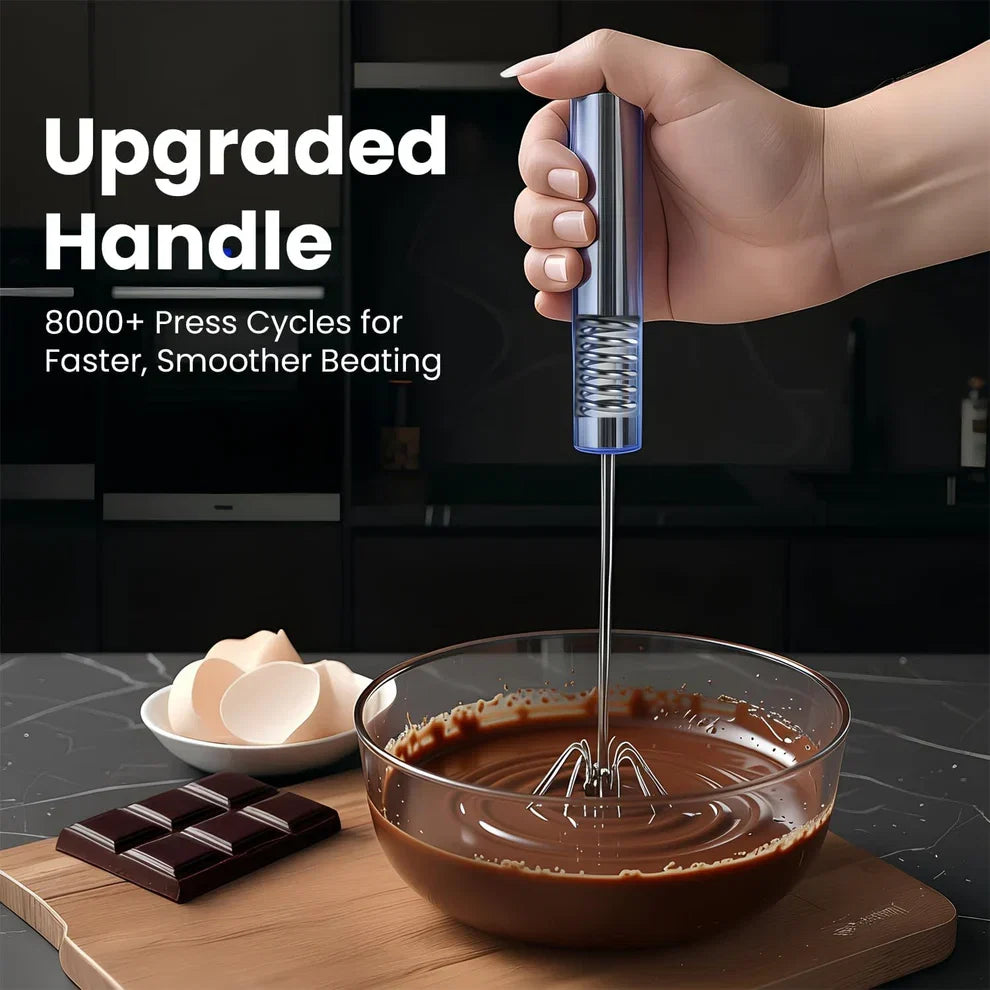Premium Push Action Stainless Steel Whisk