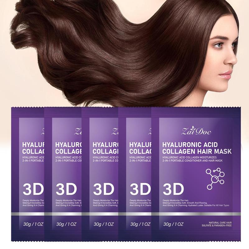 5 PCS-3D Hyaluronic Acid & Collagen Hair Mask 30g