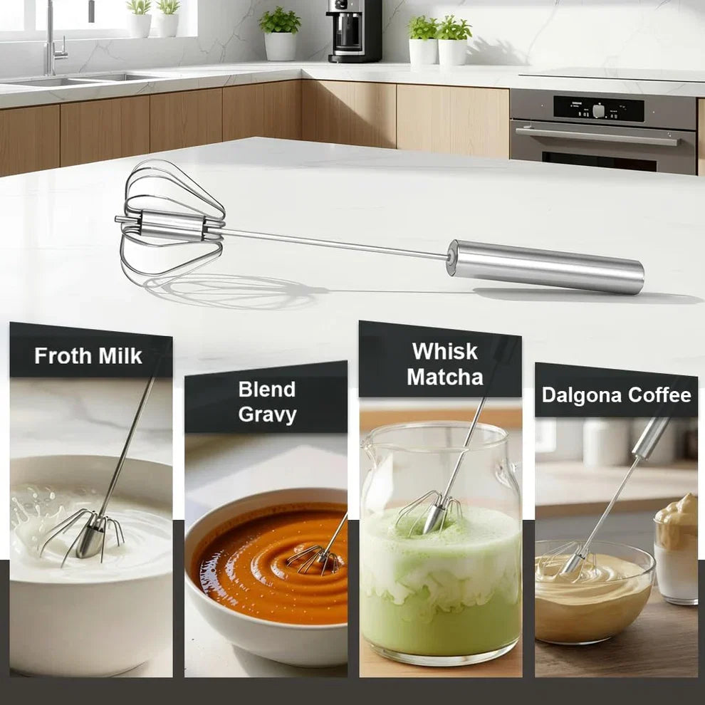 Premium Push Action Stainless Steel Whisk
