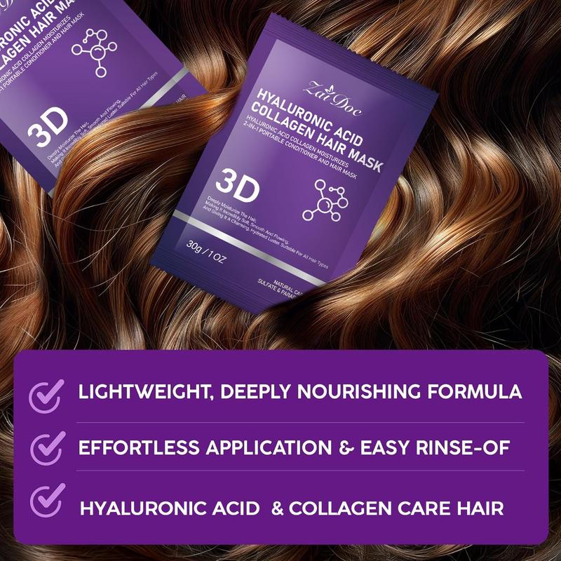 5 PCS-3D Hyaluronic Acid & Collagen Hair Mask 30g