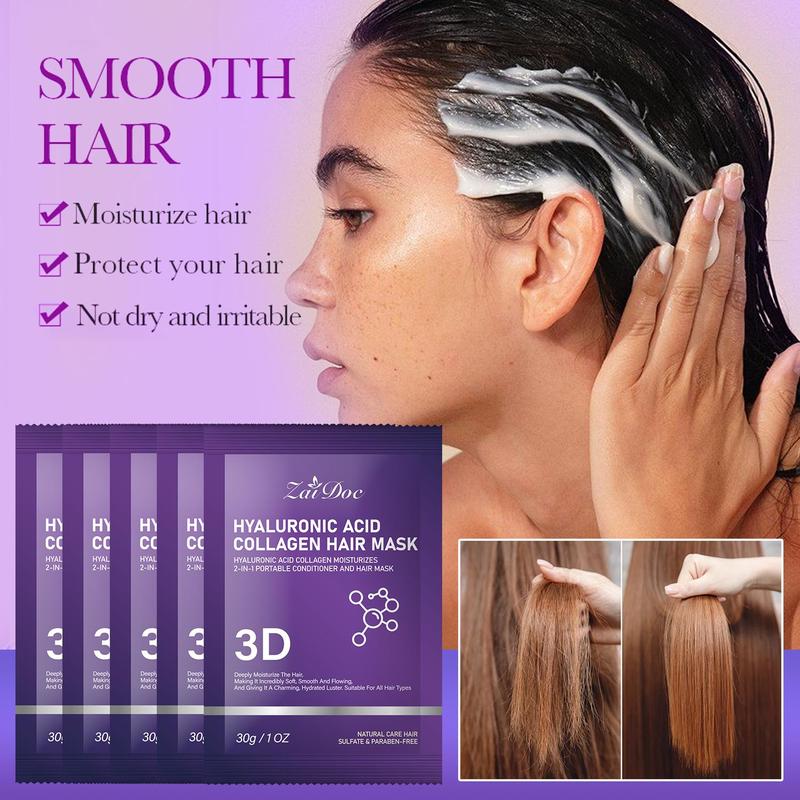 5 PCS-3D Hyaluronic Acid & Collagen Hair Mask 30g