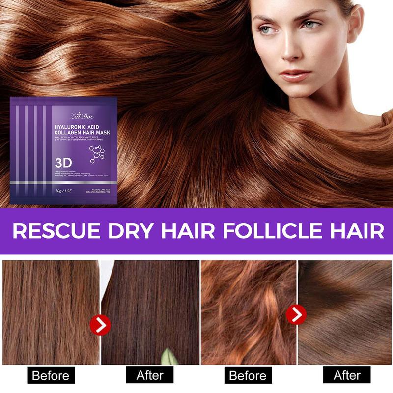 5 PCS-3D Hyaluronic Acid & Collagen Hair Mask 30g