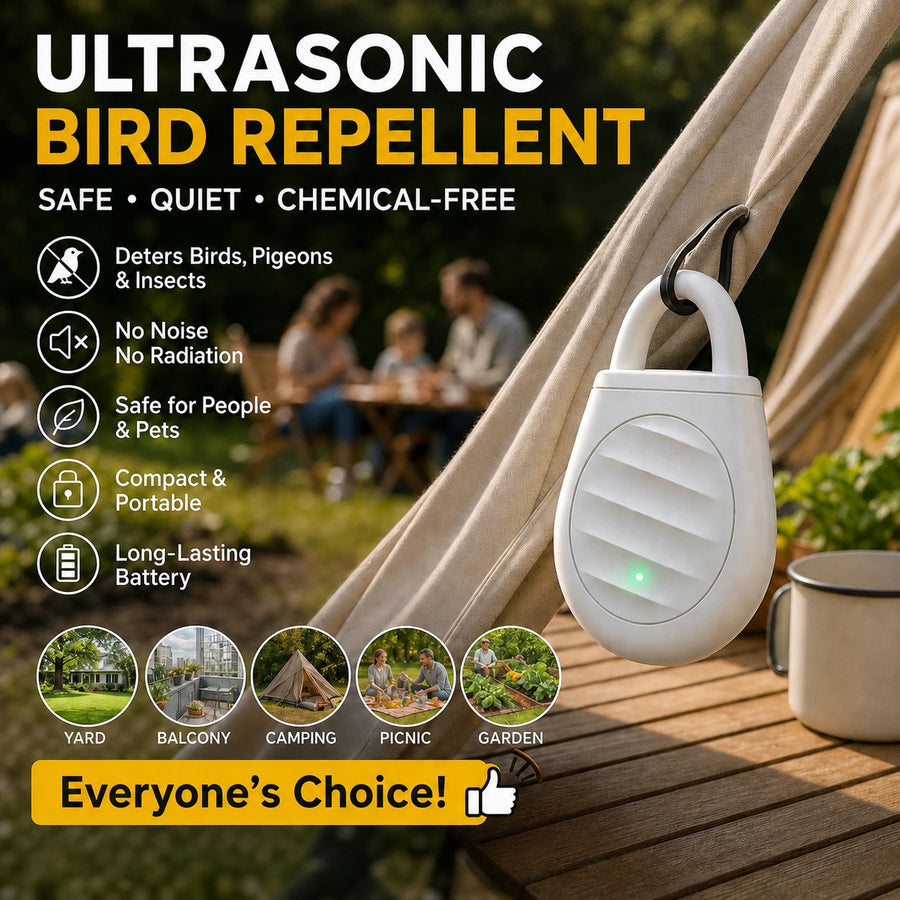 🏡🐦No more trouble from birds, beasts and locusts！Portable Ultrasonic Bird Repellent Keychain