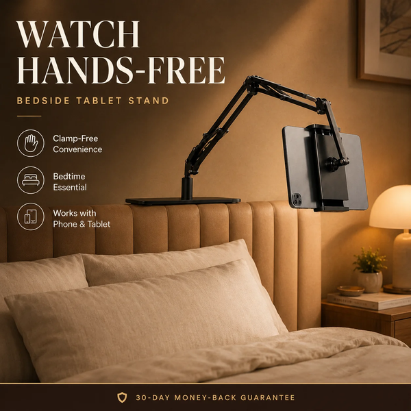 📢📢50% OFF & In Stock⏰ 🛏️ Phone & Tablet Holder – No Clamp, No Furniture Damage – Watch, Read, Call Hands-Free in Bed or at Desk ✨