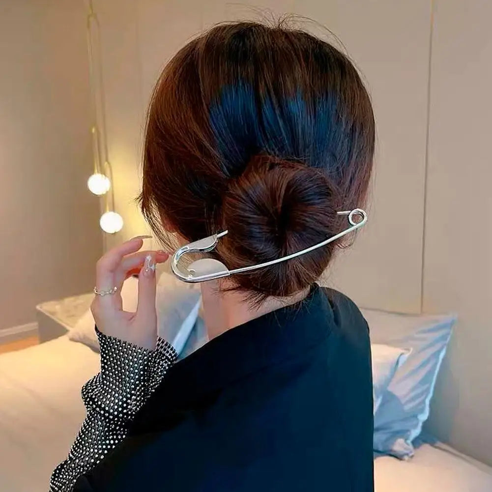 New Large Safety Pin Metal Hair Claws