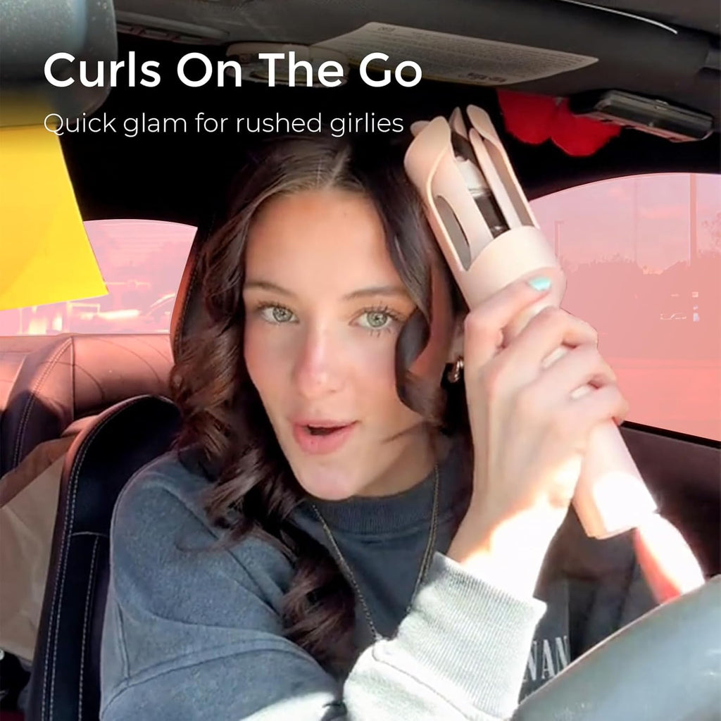 Rotating Curling Wand Anti-Scald & Tangle-Free for Easy Curls