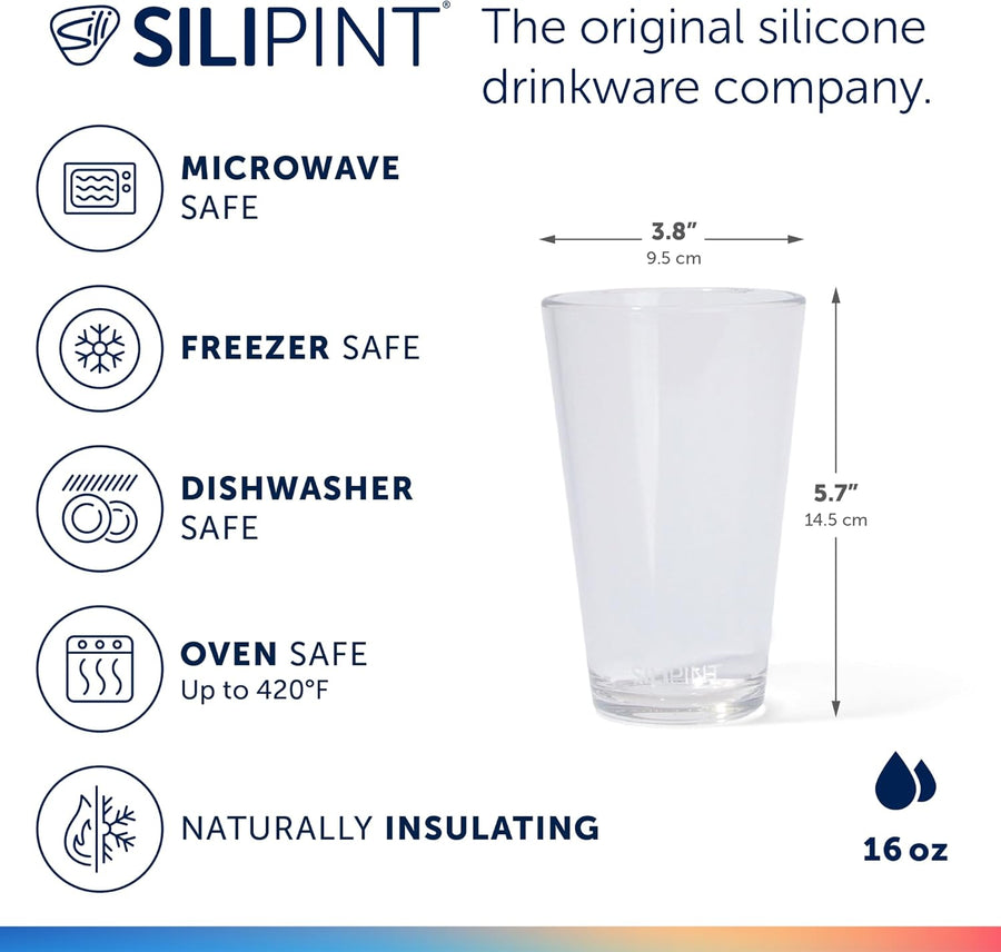 Silipint 16oz Silicone Pint Glass  Unbreakable