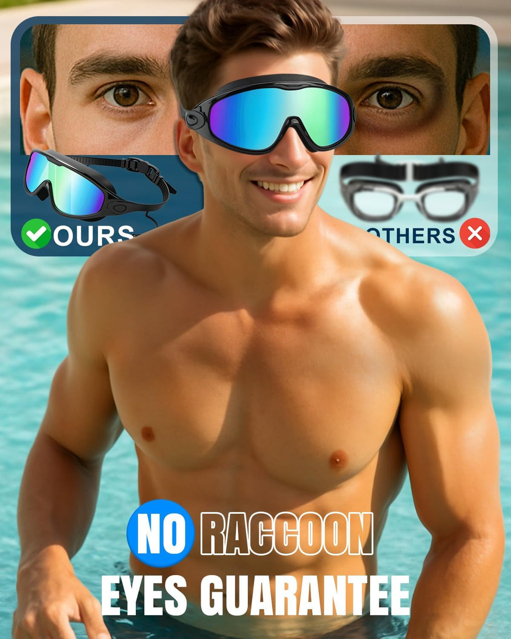 Wide View Anti Fog&UV Swimming Goggles UNISEX