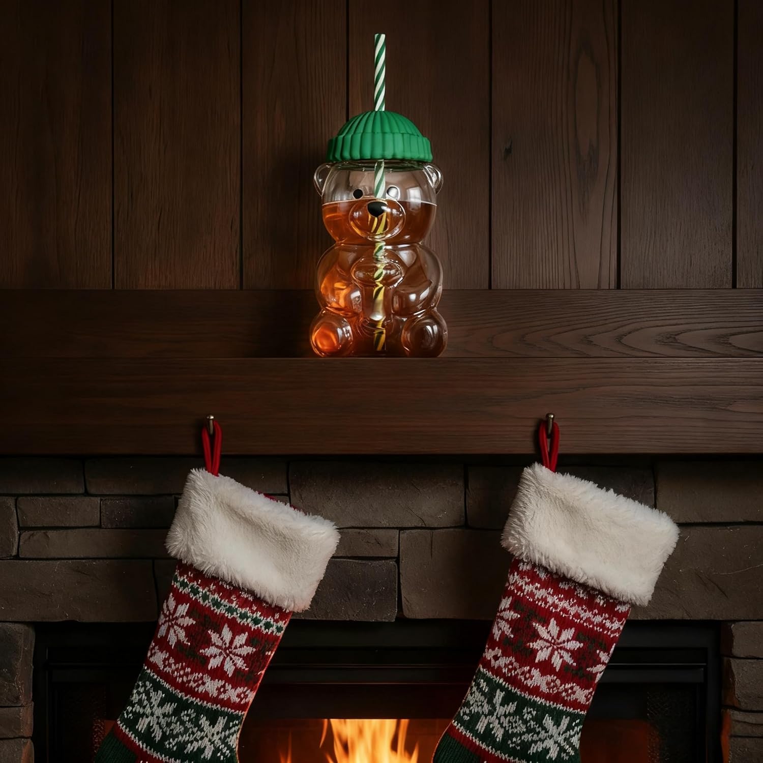 Cute Bear Glass Cup