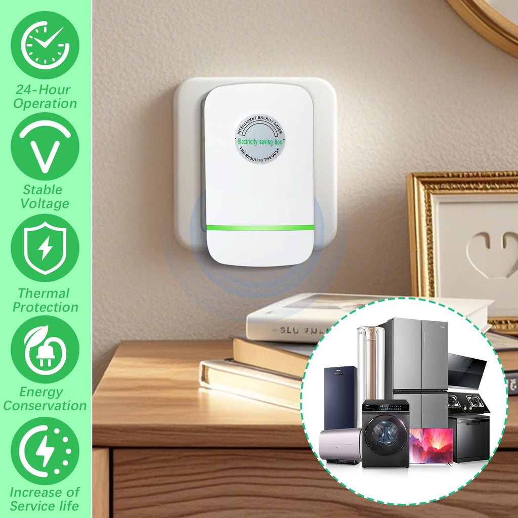 Power Factor Device, 28KW Electricity Saving Box (90V-250V), US Plug Surge Protector & Thermoregulation