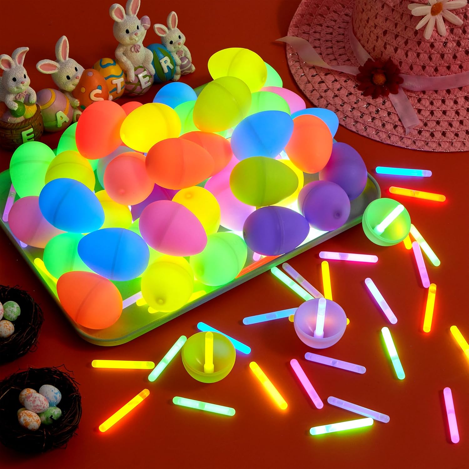 35 Pcs Easter Eggs with 35 Mini Glow Sticks