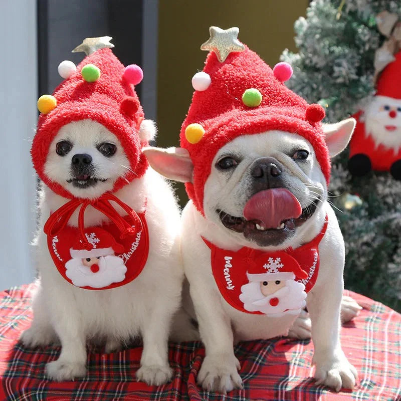 Holiday Pet Outfit (Hat + Scarf)