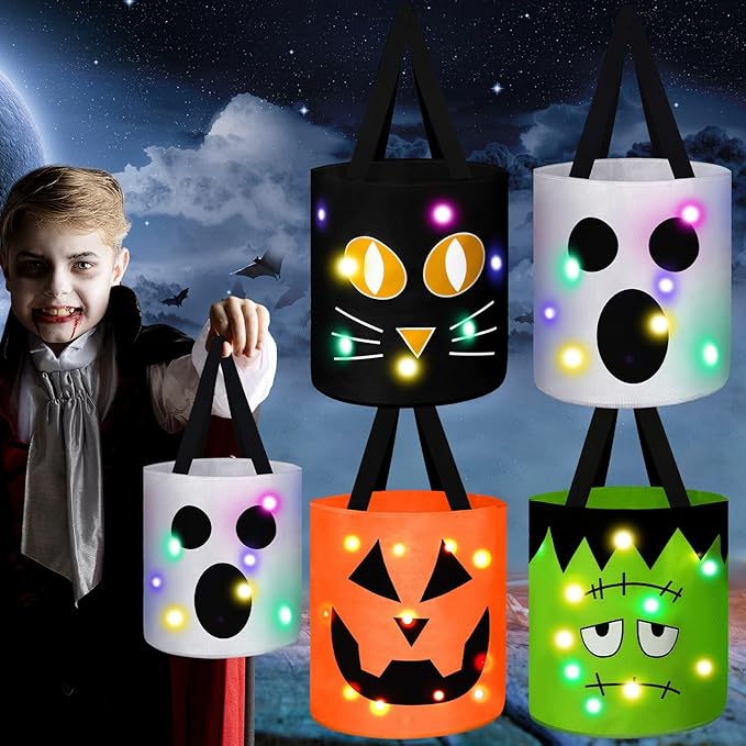 4 Pcs Halloween Trick or Treat Bucket