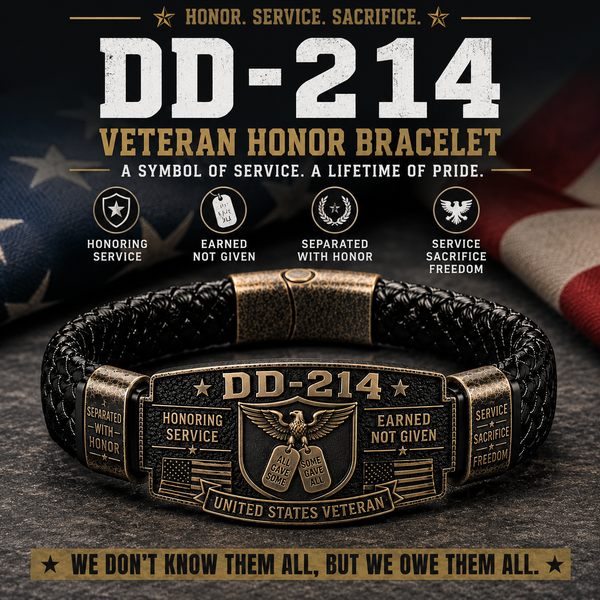 🔥DD-214 Veteran Honor Bracelet - Made By VETERAN 'Robert Smith'
