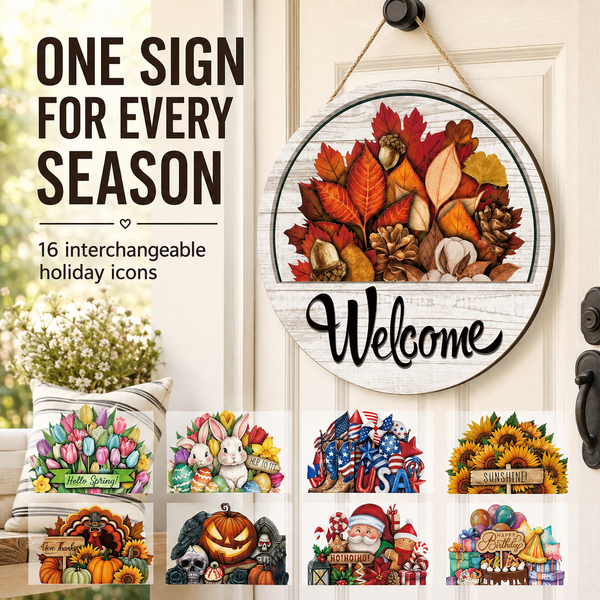🔥 LIMITED-TIME 50% OFF🔥 — 16 Pcs Interchangeable Welcome Sign for Front Door