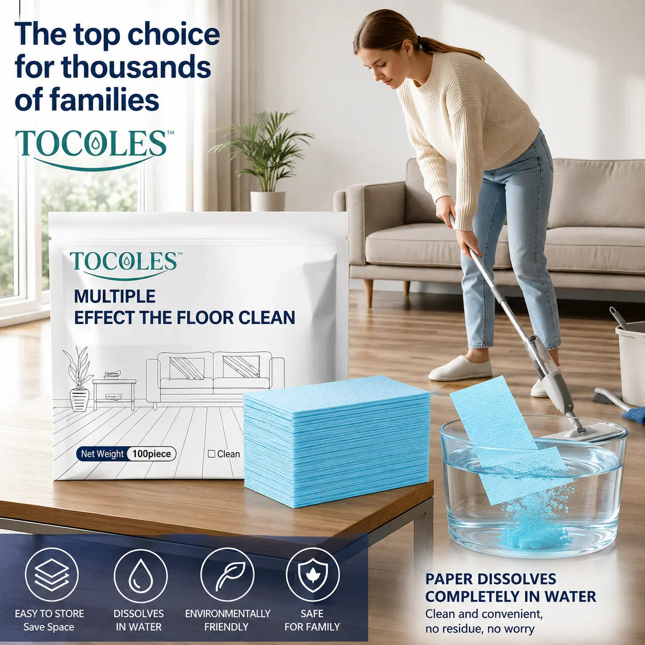 200 Piece Floor Cleaning Tablets — Multi-Surface Cleaner