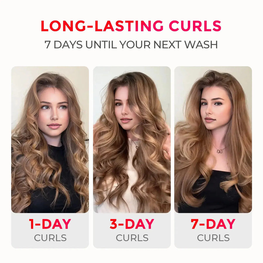 Rotating Curling Wand Anti-Scald & Tangle-Free for Easy Curls