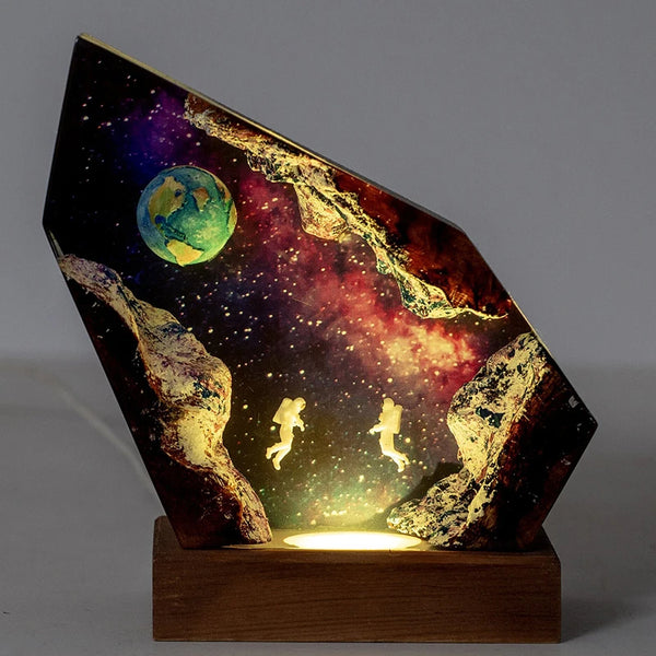 Astronaut Earth Space Resin Night Light USB
