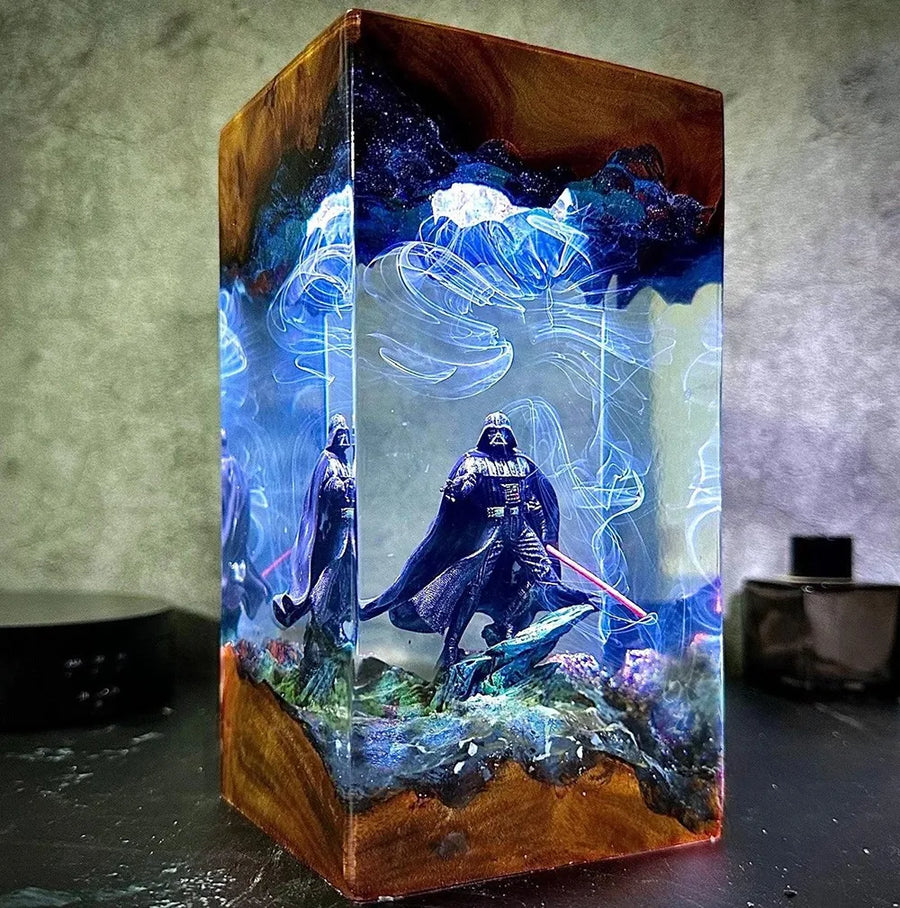 Ocean Scene Resin Wood LED Night Light