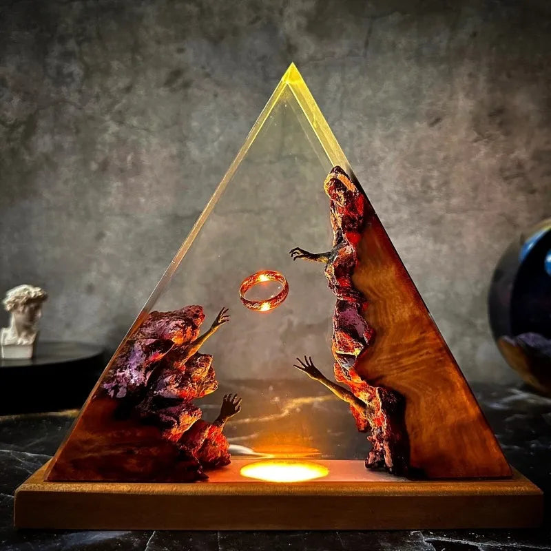 Creative Wood Resin Bedroom Night Light