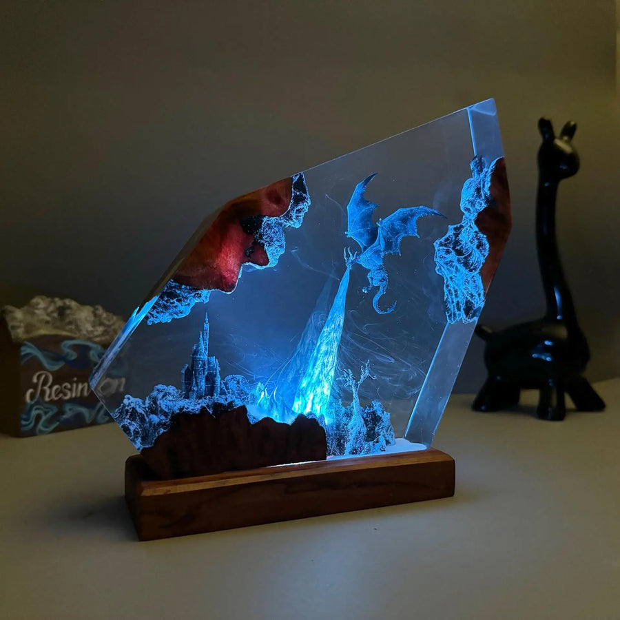 Ice Dragon Resin Craft Night Light