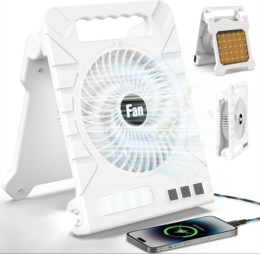 Portable Solar Rechargeable Fan