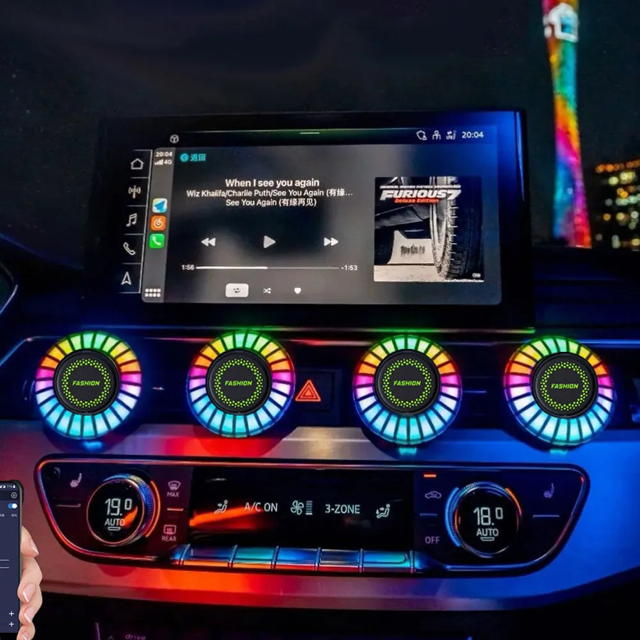 Music LED Car Rhythm RGB Ambient Light USB Interior light Vehicle Fragrance Lamp Strip Air Freshener
