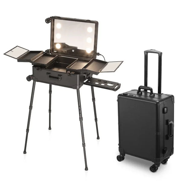 GlamVoyage Elite Trolley with Vanity Mirror