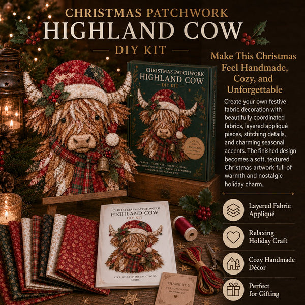 🔥LAST DAY 50% OFF - 🎅Christmas Patchwork Fabric DIY Decor Kit – Stunning Results, Zero Experience Needed